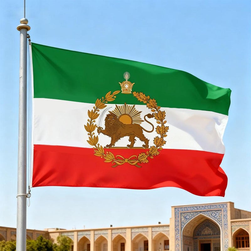 2×3 Ft Old Historic Iran Flag,Old Iranian Flag with Lion Sun Crown,Premium Polyester Former Iranian Persia Banner with 2 Brass Grommets,Suitable for Outdoor and Indoor - Image 5